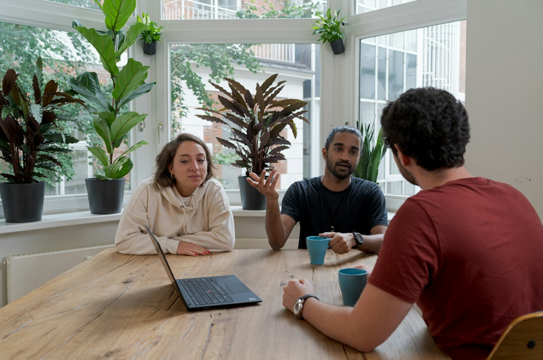 person listening in meeting