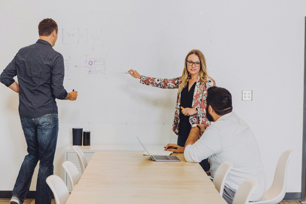 woman leading meeting